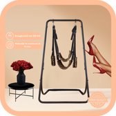 Seksschommel met Frame - Verstelbaar - Ideaal voor Verschillende Standjes en Posities - Sex Sling - Love Swing - BDSM & Fetish - Zwart met Panterprint