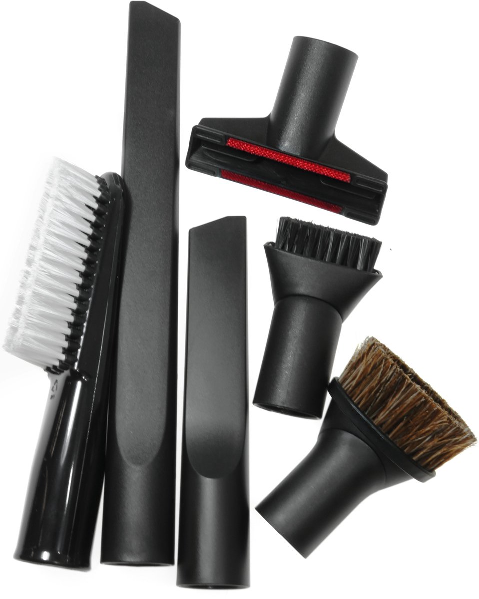 Dparts 6-delig stofzuiger hulpstukken set - geschikt voor Miele Philips AEG Karcher Bosch Numatic Nilfisk - plumeau - meubelborstel - spleetzuigmond - stofzuigermond - stofzuigermondstuk - stofzuigervoet - borstel - universeel opzetstuk zuigmond