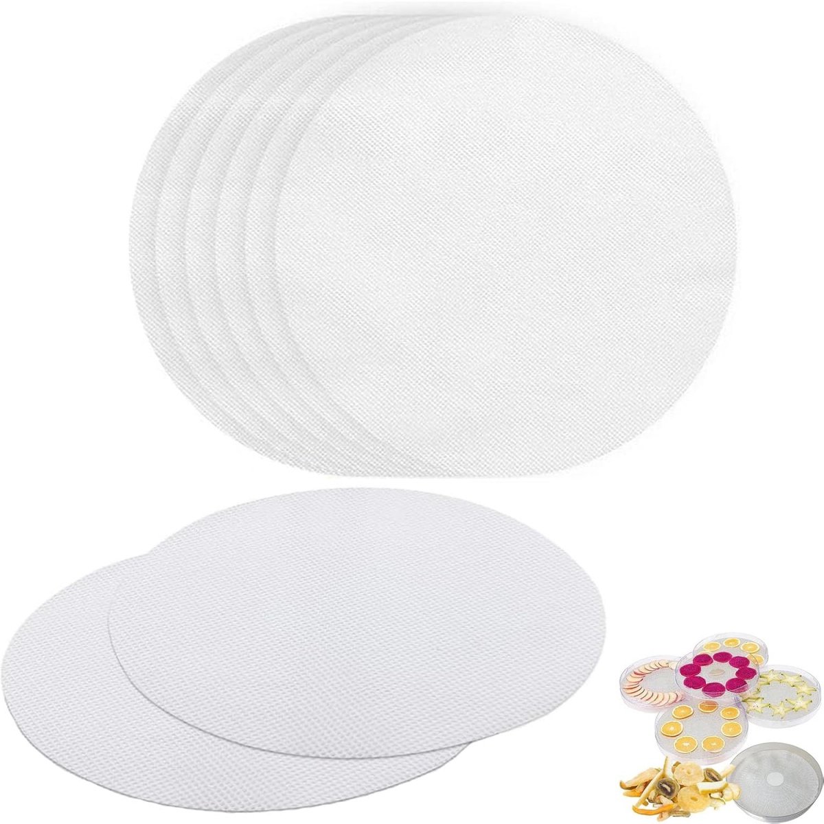 EXCITAT 8 stuks - Droogmat - Siliconen droogmat - Stoommat - Gestoomde broodjesmat - Geschikt voor dumplings, broodjes, fruit, granen, groenten - 32 cm