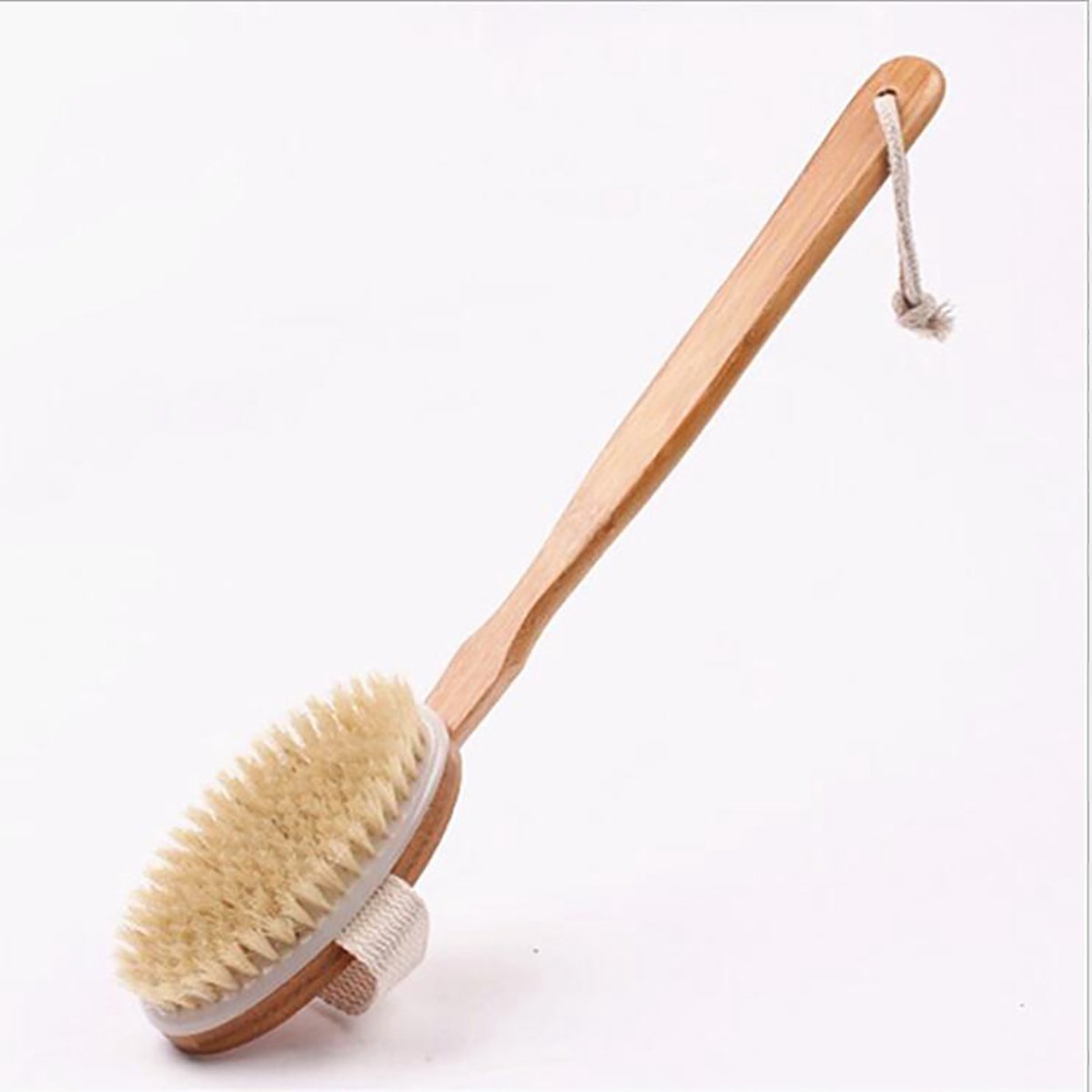 Badborstel – Afneembare Rugscrubber – 42 x 8 cm – Houten Handvat