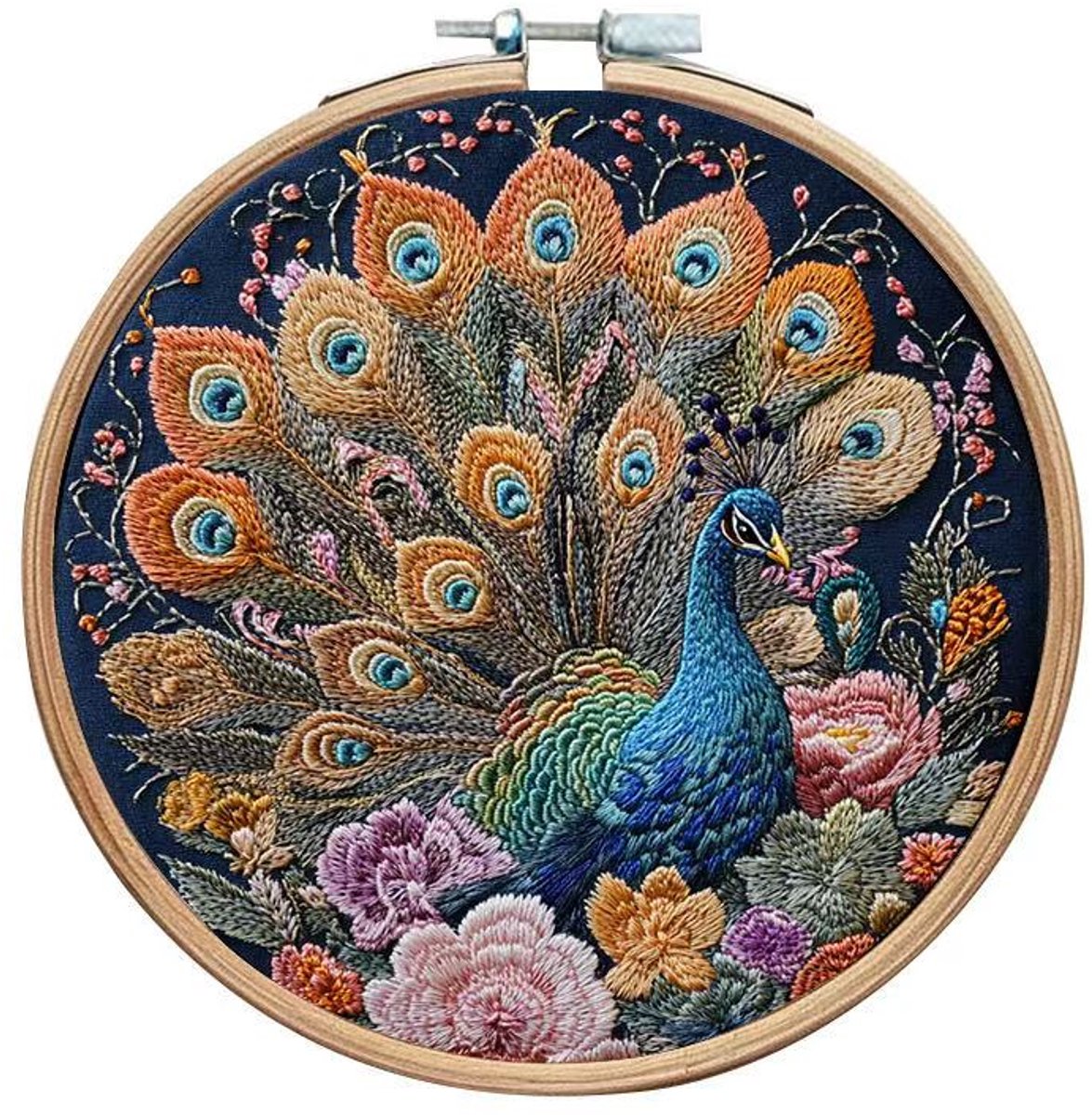 BOTC Borduurpakket - Borduurpakket van 4 - Borduurpakketten voor Volwassenen-Hobby en Creatief - Borduren - Peacock Color Stamped — afbeelding 8
