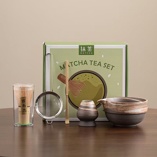Luxe - Matcha Set - Theeset - Deluxe - Compleet - Thee Set - 5 Delig Met Matcha Premium Poeder Matcha Thee Matcha Kom Sakura Matcha Klopper