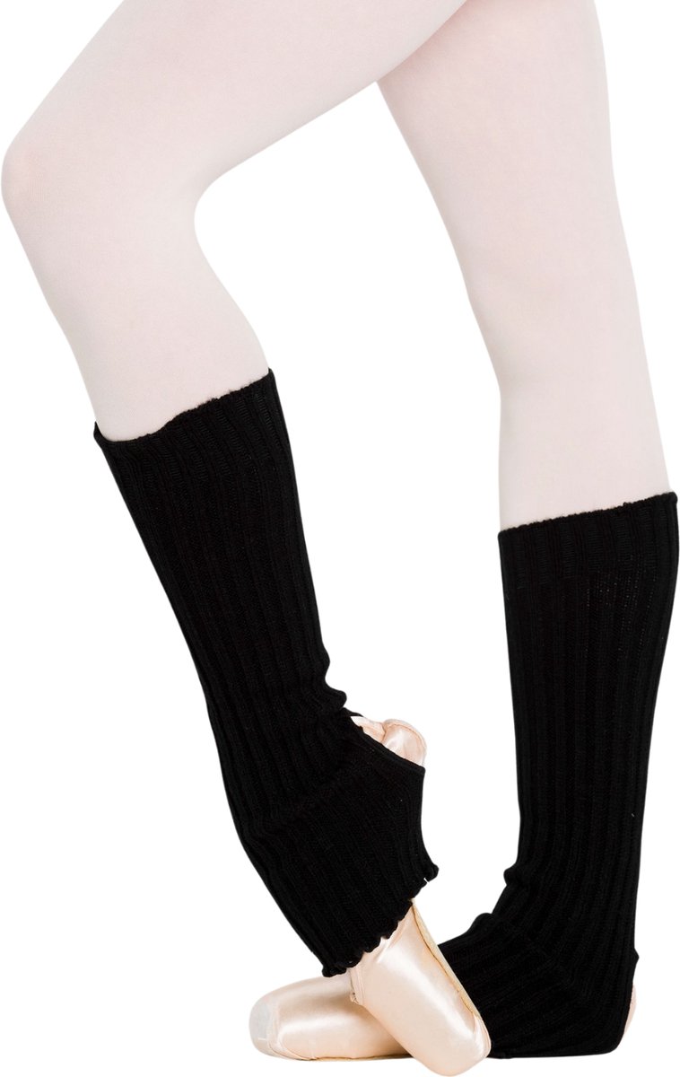 Dancer Dancewear® Beenwarmers - 40 CM - Zwart - Met hielgat - Beenwarmers - Ballet - Legwarmer - Beenwarmer ballet
