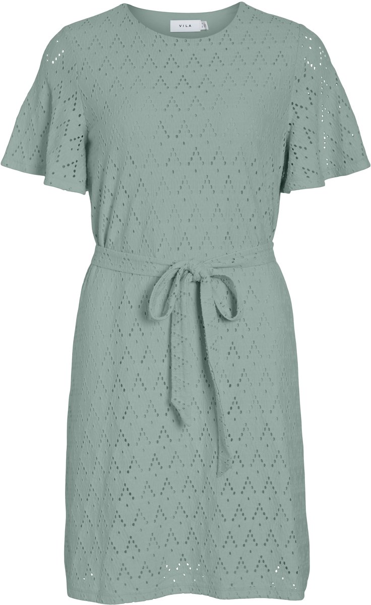 VILA - VIAMALINA O-NECK S/S DRESS/VOL/PB - Dames - Mini jurken