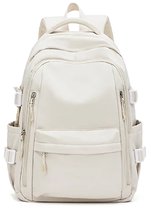 Schoolrugzak 20L – Waterafstotend Nylon – 15.6 inch Laptopvak – Lichtgewicht & Duurzaam – Beige
