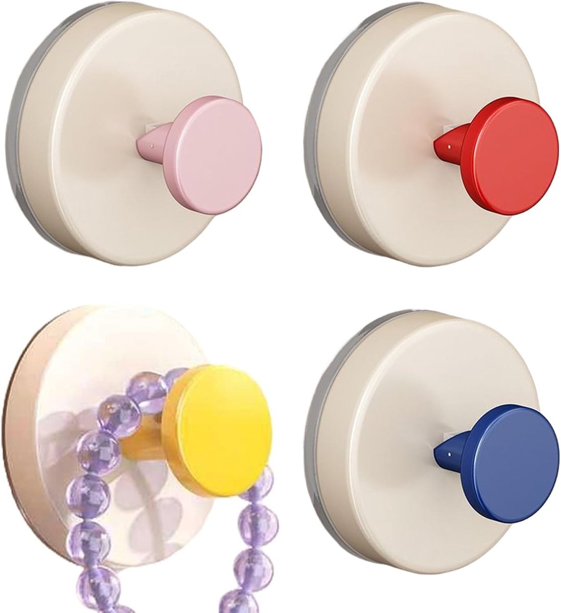 Handdoekhaak - 4 haken voor over de deur | Afneembare handdoekhouder voor badkamer, keuken, buitenkast, muur, glazen deur, huis - Cyslmuk®