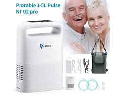 Zuurstofconcentrator – Draagbare Zuurstofapparaat – Ademhalingshulpmiddel – Oxygen Machine – Pulserende Zuurstofstroom – 1-5 L/min – Lichtgewicht 2,2 kg – 3-4 Uur Batterijduur