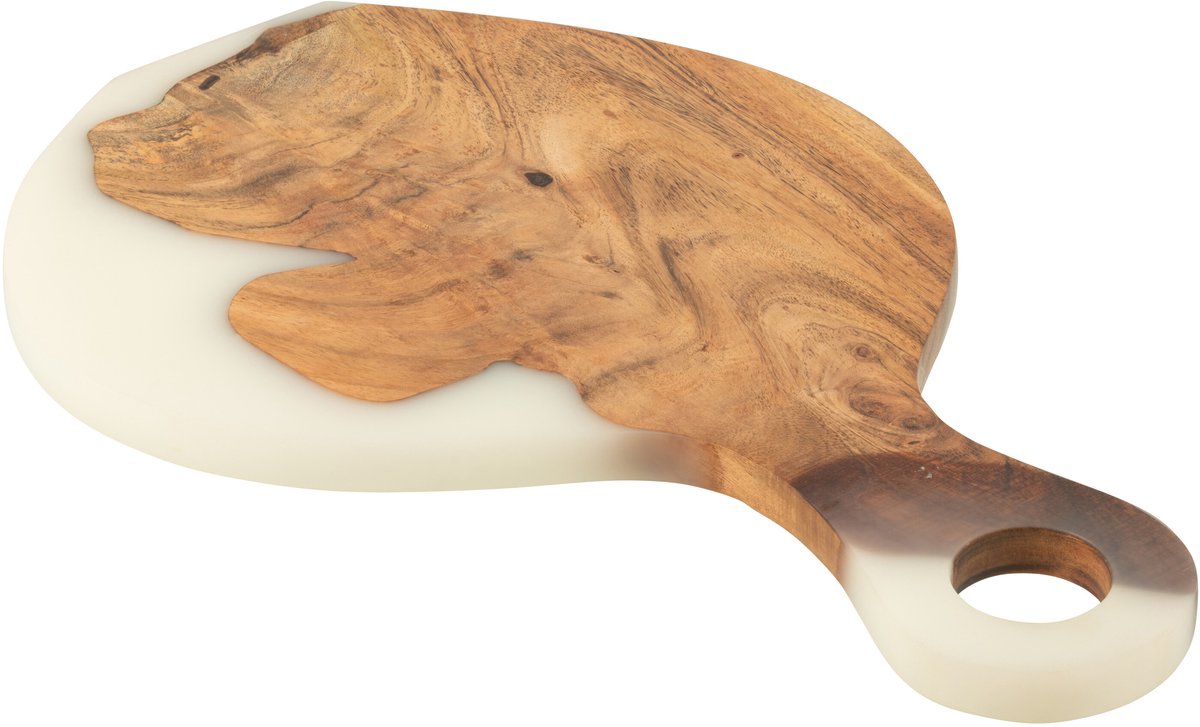 J-Line snijplank Modern - hout/epoxyhars - naturel/wit