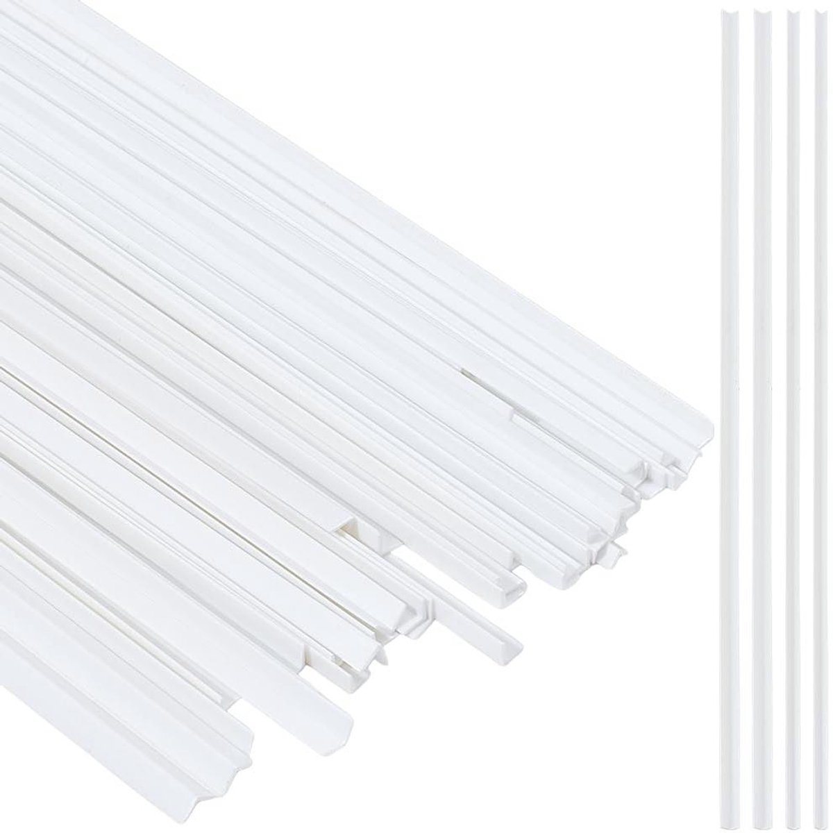 40 stuks witte ABS styreen kunststof L-vormige rechthoekige staven voor modelbouw - 3mm 4mm - ideaal voor DIY architectuurmodellen