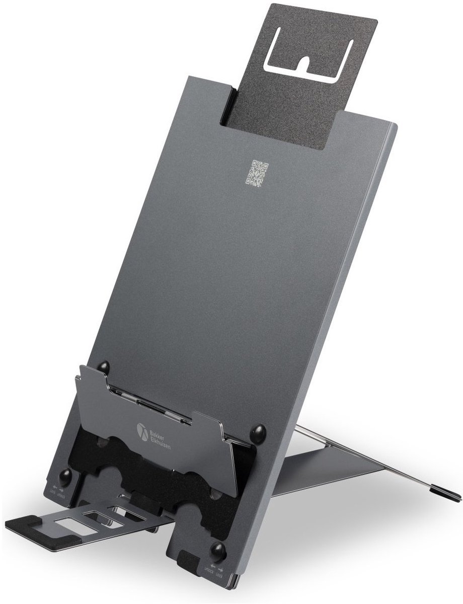 Bakker Elkhuizen Ergo-Q Hybrid Pro - Tablet- en Laptopstandaard - Donkergrijs