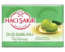 Hacı Şakir Olijfolie Glycerine Pure Olijfolie Douchezeep (4 Stukken) 500 gr - Hacı Şakir Zeytinyağı Gliserinli Saf Zeytinyağı Duş Sabunu (4 Adet) - Hacı Şakir Olive Oil Glycerin Pure Olive Oil Shower Soap (4 Pieces)