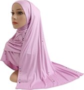 Lichtpaarse hoofddoek, mooie hijab.