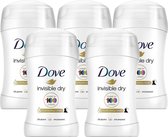 Dove Invisible Dry Deodorant Vrouw - Anti Transpirant Deodorant Stick met 0% Alcohol en 48 Uur Zweetbescherming - Bestverkochte Deo - 5 Stuks