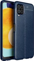 Litchi Texture TPU schokbestendig hoesje voor Samsung Galaxy M32 internationale versie (blauw)