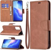 Voor OPPO Reno5 Pro 5G Retro Lamsvacht Textuur Pure Kleur Horizontale Flip PU Lederen Case met Houder & Kaartsleuven & Portemonnee & Lanyard (Bruin)