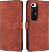 Voor Xiaomi Mi 10S AZNS Huid Voelen Kalf Textuur Horizontale Flip Lederen Case met Kaartsleuven & Houder & Portemonnee (Bruin)