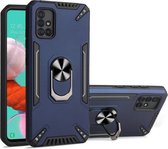 Voor Samsung Galaxy A51 PC + TPU-beschermhoes met 360 graden draaibare ringhouder (koningsblauw)