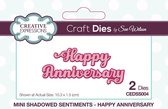 Creative Expressions Stans - 'Happy Anniversary' - 10,3cm x 1,5cm - Set van 2