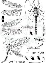 Stempel - Creative Expressions - Pink ink A5 - Clear stamp - dragonfly