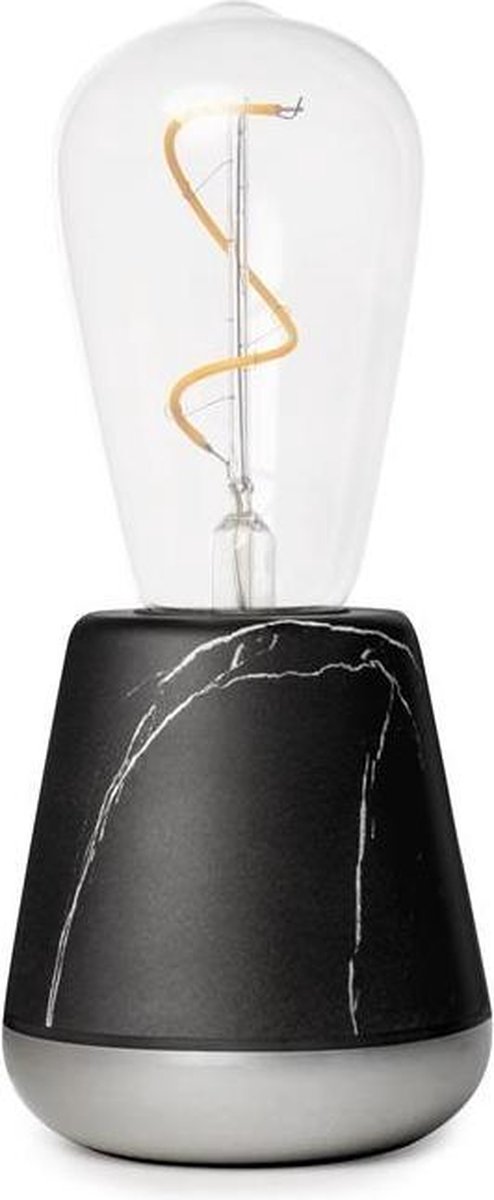 Humble - Oplaadbare tafellamp - Draadloze tafellamp - One Black Marble - INCL. Led Lamp - incl. usb kabel
