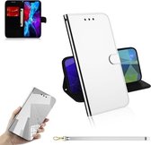 Geïmiteerd spiegeloppervlak Horizontale flip-lederen hoes met houder & kaartsleuven & portemonnee & lanyard voor iPhone 13 mini (zilver)