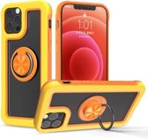 Crystal PC + TPU schokbestendig hoesje met 360 graden roterende ringhouder voor iPhone 11 Pro Max (geel + oranje)