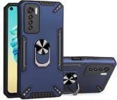 Voor Tecno Camon 17 Pro PC + TPU-beschermhoes met 360 graden draaibare ringhouder (koningsblauw)