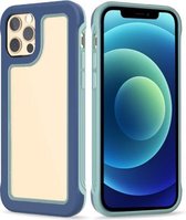 Crystal PC + TPU schokbestendig hoesje voor iPhone 12/12 Pro (kobaltblauw + Finland groen)