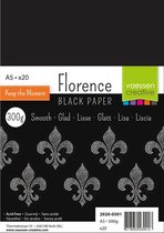 Florence Papier A5 smooth 300g 20stuks Zwart