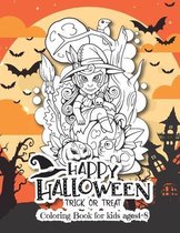 Happy halloween coloring book for kids ages 4-8