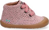 BunniesJR Rene Rap Meisjes Hoge Sneakers - Roze/Print - Suède - Veters