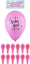Baby Girl  Ballonen-Roze 12 stuks 23 cm