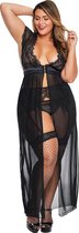 Sexy Zwarte kimono Shine  Plussize 5XL