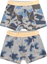 Claesen's Jongens 2-pack Boxershort- Blauw Leger Print - Maat 128-134