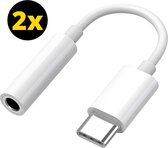 2x USB C naar 3.5mm Jack Adapter - Audiojack naar USB-C - Audiojack 3.5 - Audio Jack USB-C - Audio Jack Kabel - Geschikt voor Samsung S21/S22/