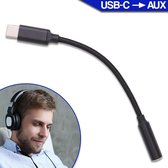 Aerend - Hoge kwaliteit digitale USB-C naar 3.5mm AUX audio adapter met DAC - Zwart - Versie 2021