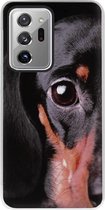 ADEL Siliconen Back Cover Softcase Hoesje Geschikt voor Samsung Galaxy Note 20 Ultra - Teckel Hond