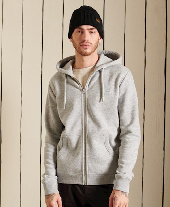 Superdry Veste à Capuche Homme Logo Vintage Brodée - Sweat Douillet Et Confortable Pour Tous Les Jours