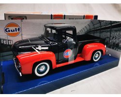 Ford F-100 Pick Up 1956 "Gulf" Donkerblauw / Rood 1-24 Motormax