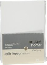 Briljant Home - Hoeslaken Jersey Multifit voor Split Topper (met Aloë Vera) - 180x200 - 180 x 220 - Wit