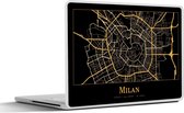 Laptop sticker - 10.1 inch - Kaart - Milaan - Luxe - Goud - Zwart - 25x18cm - Laptopstickers - Laptop skin - Cover