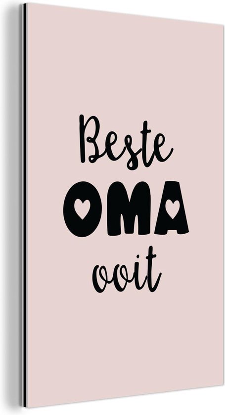 Décoration murale métal - Peinture aluminium industrielle - Citations - Grand-mère - Meilleure grand-mère du monde - Dictons - 40x60 cm - Dibond - Photo sur aluminium - Décoration murale industrielle - Pour le salon/chambre