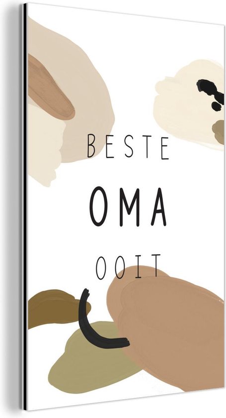 Décoration murale métal - Peinture aluminium industrielle - Citations - Meilleure grand-mère du monde - Dictons - Grand-mère - 40x60 cm - Dibond - Photo sur aluminium - Décoration murale industrielle - Pour le salon/chambre