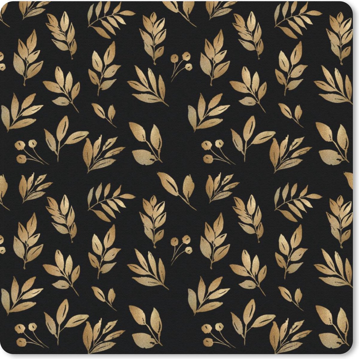 Muismat 30x30 cm - Mousepad Goud - Planten - Takken - Muismatten