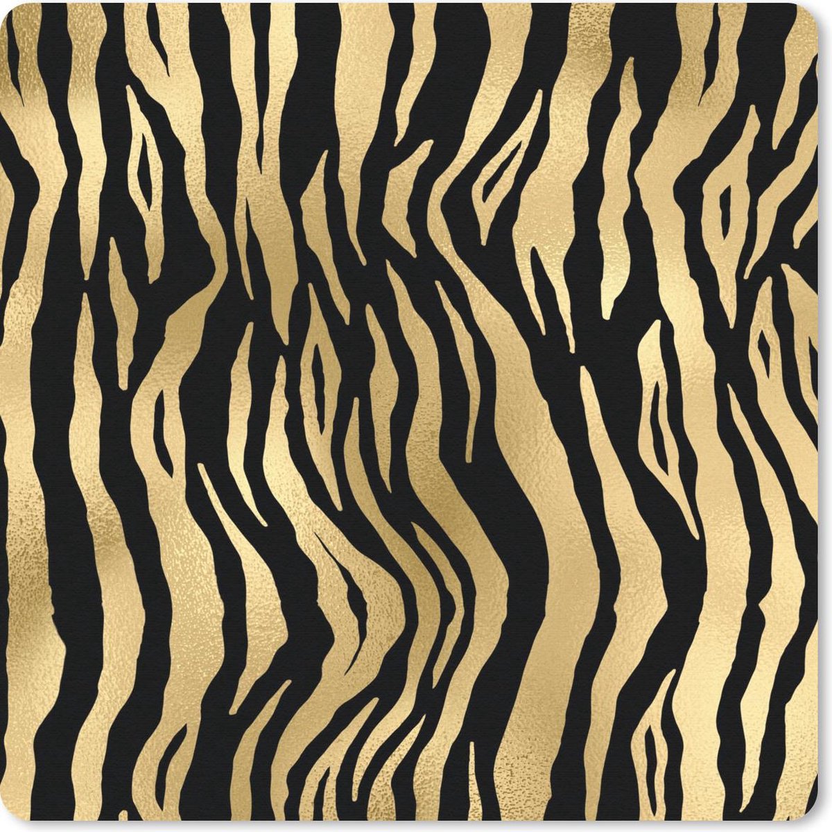 Muismat 20x20 cm - Mousepad Patronen - Zebra - Goud - Muismatten