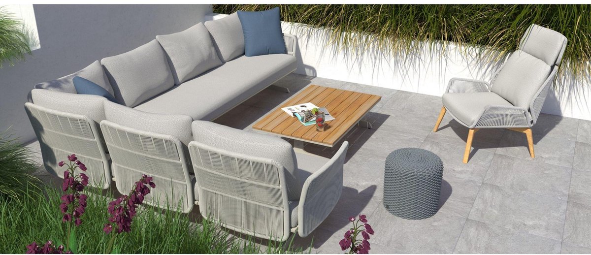 4 Seasons Outdoor Play table basse teck 120 x 75 cm - frost grey