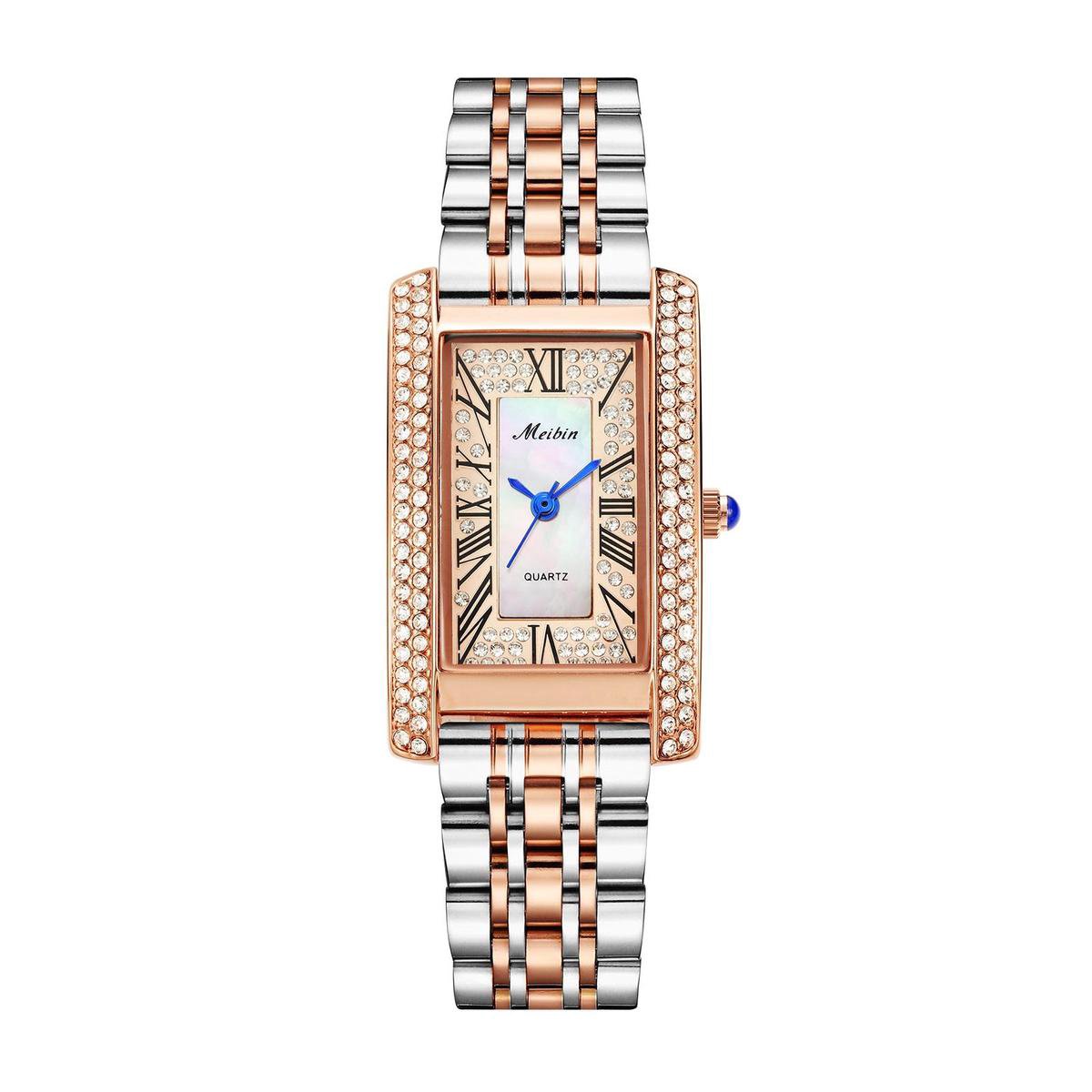Longbo - Meibin - Dames Horloge - Rosé/Zilver/Rosé - 24*39mm (Productvideo)