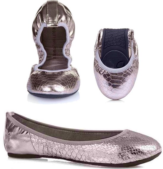 Butterfly Twists – ballerina schoenen dames – Vivienne Pewter Metallic Pink – maat 37 - ballerina schoenen meisjes - Moederdag - Cadeau