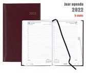 5x Brepols Agenda 2022 - Saturnus luxe - Lima - 13,3 x 20,8 cm - Bordeaux