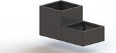MySteel Gepoedercoat staal plantenbak Miami special II 600 Inclusief Bodemplaat - Kleur: RAL9005 (zwart)
